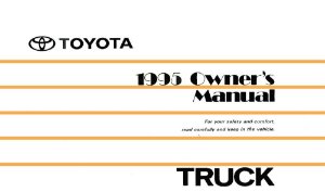 1995 Toyota Pickup Owner's Manual