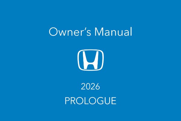 2026 Honda Prologue Owners Manual User Guide