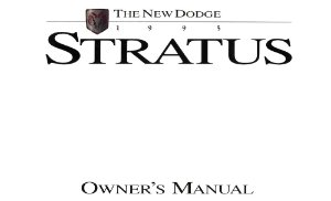 1995 Dodge Stratus Owner's Manual