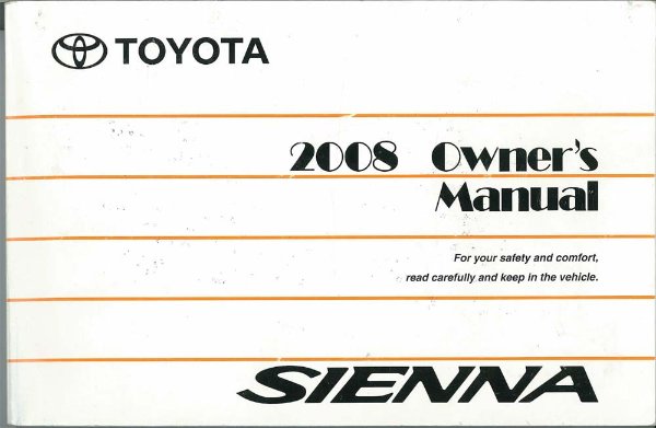 2008 Toyota Sienna Owner's Manual