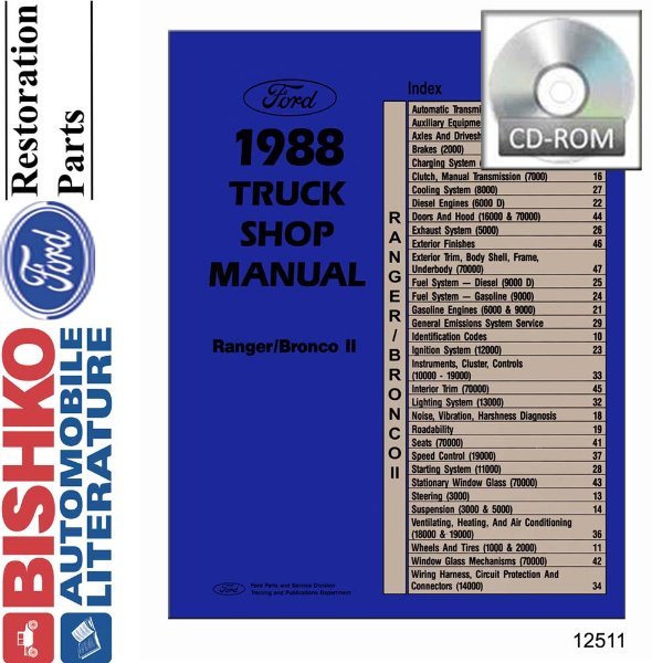 1988 Ford Truck Ranger, Bronco II Factory Shop Service Manual