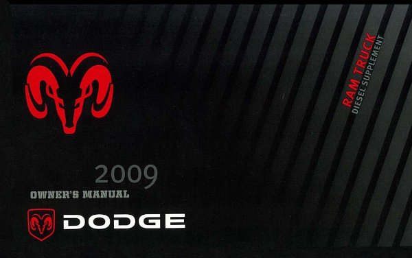 2009 Dodge Ram Truck - Diesel Supplement ONLY Owner's Manual