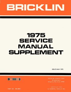 1975 Bricklin SV-1 Factory Shop Service Manual