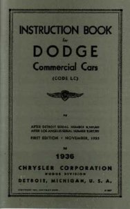 1936 Dodge LC Owner's Manual