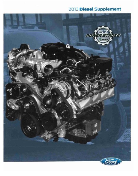 2013 Ford Diesel Supplement ONLY Owner's Manual