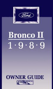 1989 Ford Bronco II Owner's Manual