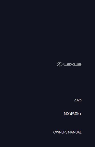 2025 Lexus NX 450h + Owner's Manual