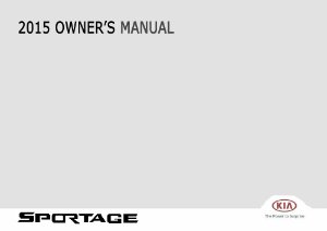 2015 Kia Sportage Owner's Manual