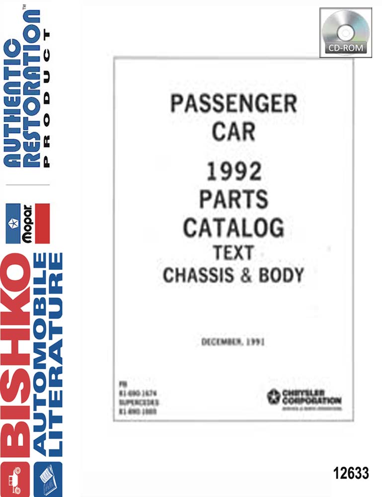 1992 Mopar Chrysler Dodge Desoto Plymouth Parts Numbers PDF List Interchange