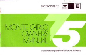 1975 Chevrolet Monte Carlo Owner's Manual