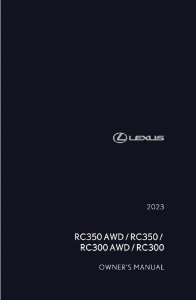 2023 Lexus RC 350 AWD, RC 350, RC 300 AWD, RC 300 Owner's Manual