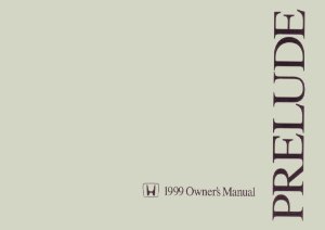 1999 Honda Prelude Owner's Manual