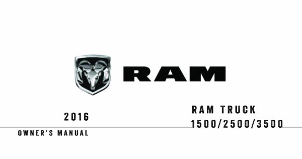 2016 Dodge Truck Ram 1500 2500 3500 includes Diesel Owner's Manual