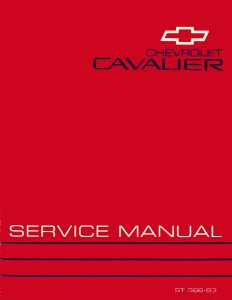 1993 Chevrolet Cavalier Factory Shop Service Manual