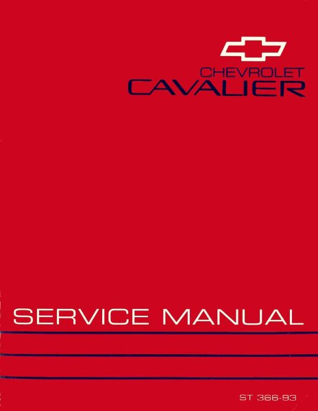 1993 Chevrolet Cavalier Factory Shop Service Manual
