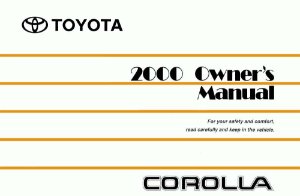 2000 Toyota Corolla Owner's Manual
