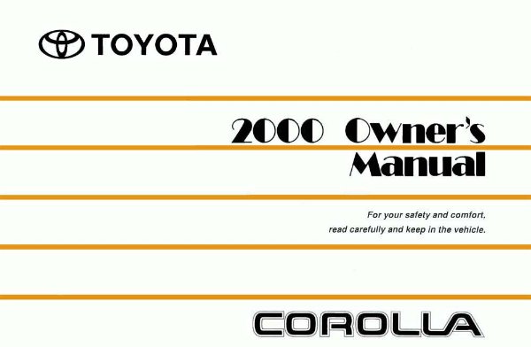 2000 Toyota Corolla Owner's Manual