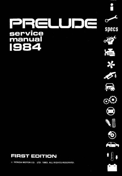 1984 Honda Prelude Factory Shop Service Manual