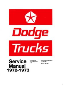 1972–1973 Dodge Light Duty, Medium Duty Truck Factory Shop Service Manual