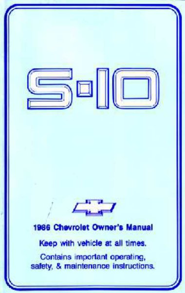 1986 Chevrolet S-10 Blazer & Pickup Owner's Manual