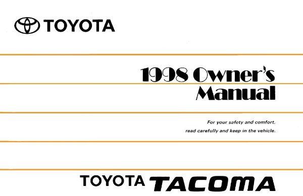 1998 Toyota Tacoma Owner's Manual