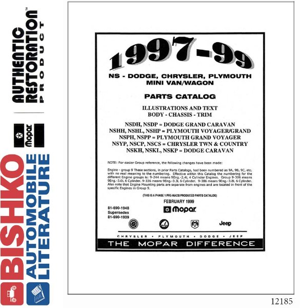 1997 1998 1999 Mopar Chrysler Dodge Desoto Plymouth Parts Numbers PDF Interchange