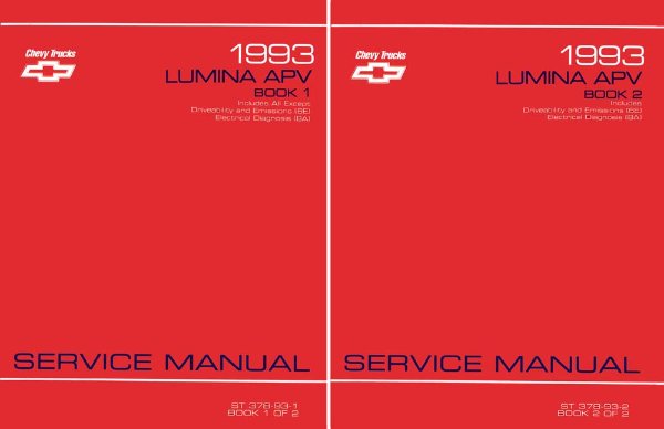 1993 Chevrolet Truck Lumina APV Factory Shop Service Manual