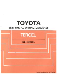 1984 Toyota Tercel Wiring Diagrams Manual