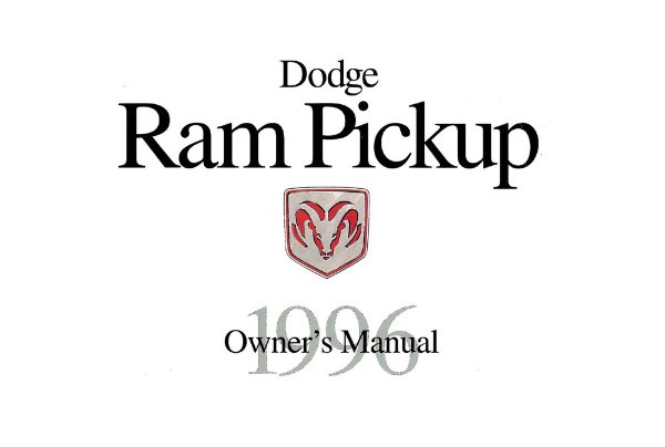 1996 Dodge Ram 1500, Ram 2500, Ram 3500 Owner's Manual