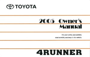 2005 Toyota 4Runner Owner's Manual