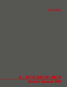 1991 Acura Legend Factory Shop Service Manual