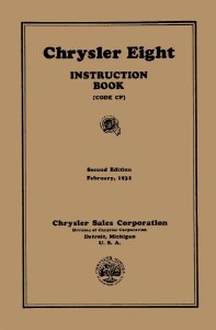 1932 Chrysler Eight (Code CP) Owner's Manual