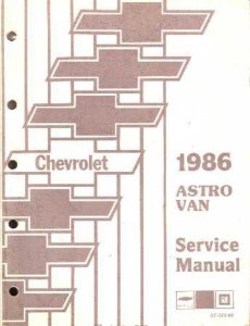 1986 Chevrolet Truck Astro Factory Shop Service Manual
