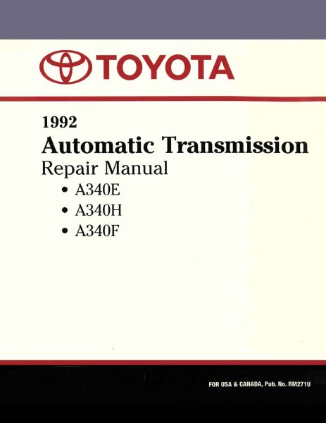 1992 Toyota A340E, A340H, A340F Factory Shop Service Manual