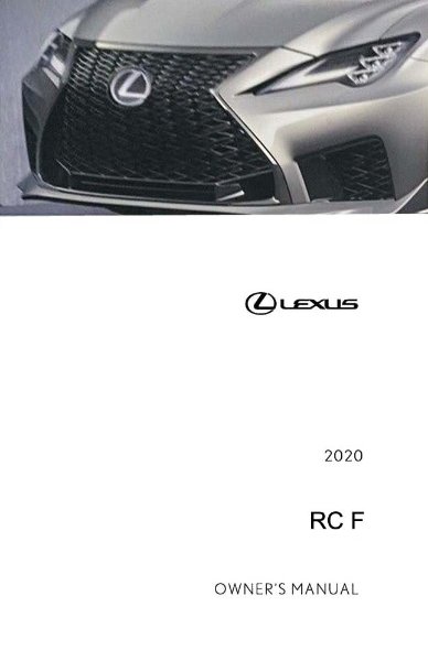 2020 Lexus RC F Owner's Manual