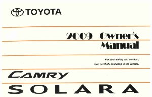 2009 Toyota Camry Solara Owner's Manual