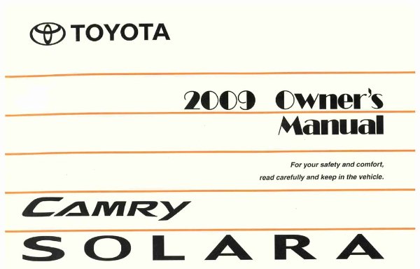 2009 Toyota Camry Solara Owner's Manual