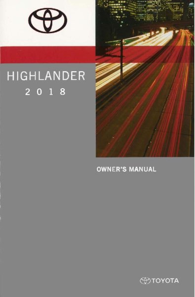 2018 Toyota HIGHLANDER Owner's Manual