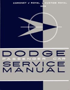 1959 Dodge ALL MODELS - SUPP Factory Shop Service Manual