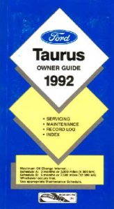 1992 Ford Taurus Owner's Manual