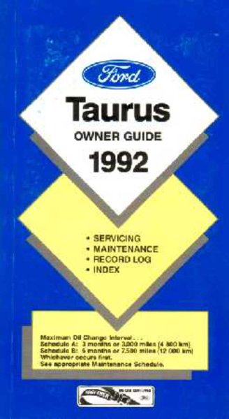 1992 Ford Taurus Owner's Manual