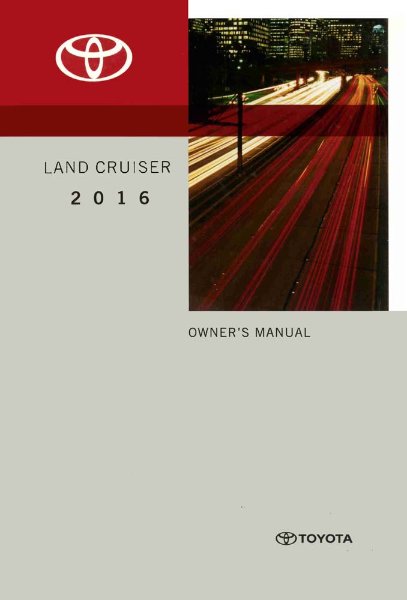 2016 Toyota Land Cruiser Owner's Manual
