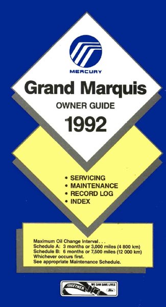 1992 Mercury Grand Marquis Owner's Manual