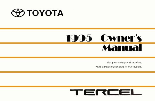 1995 Toyota Tercel Owner's Manual