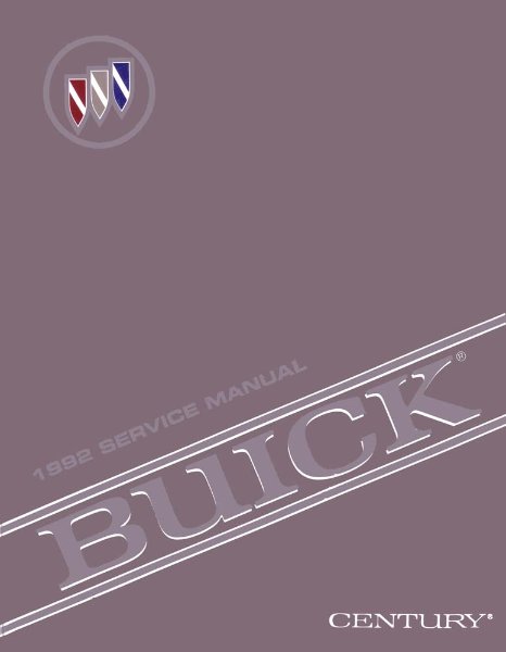 1992 Buick Century Factory Shop Service Manual