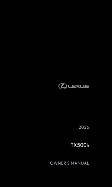 2026 Lexus TX 500H Owner's Manual