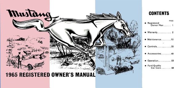 1965 Ford Mustang Owner's Manual