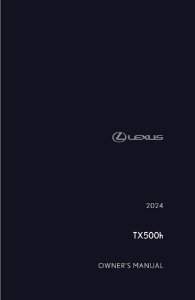 2024 Lexus TX 500H Owner's Manual