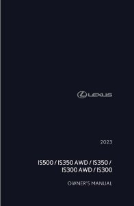 2023 Lexus IS 300, 350, 500 Owner's Manual