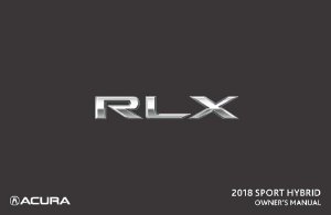 2018 Acura RLX SPORT HYBRID Owner's Manual